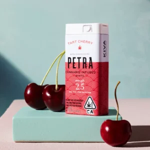 Petra Tart Cherry Mints tin with red label and cherry fruit